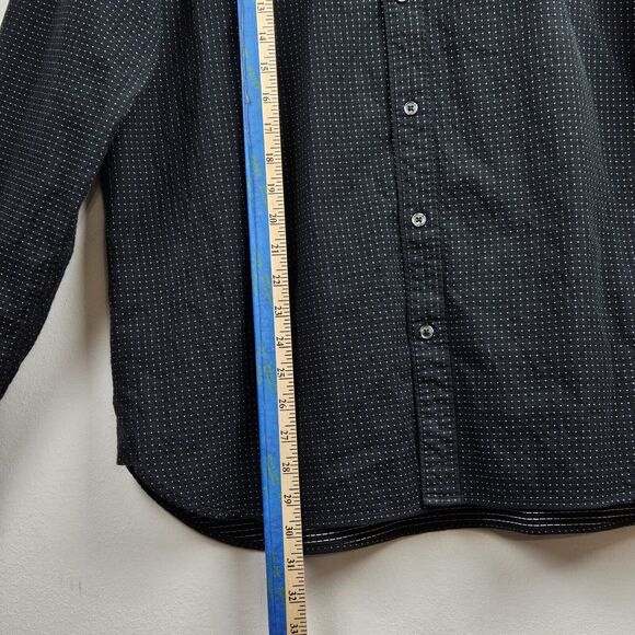 Michael Kors Mens XL Dress Shirt Black White Dot Button Up Long Sleeve - Picture 9 of 16